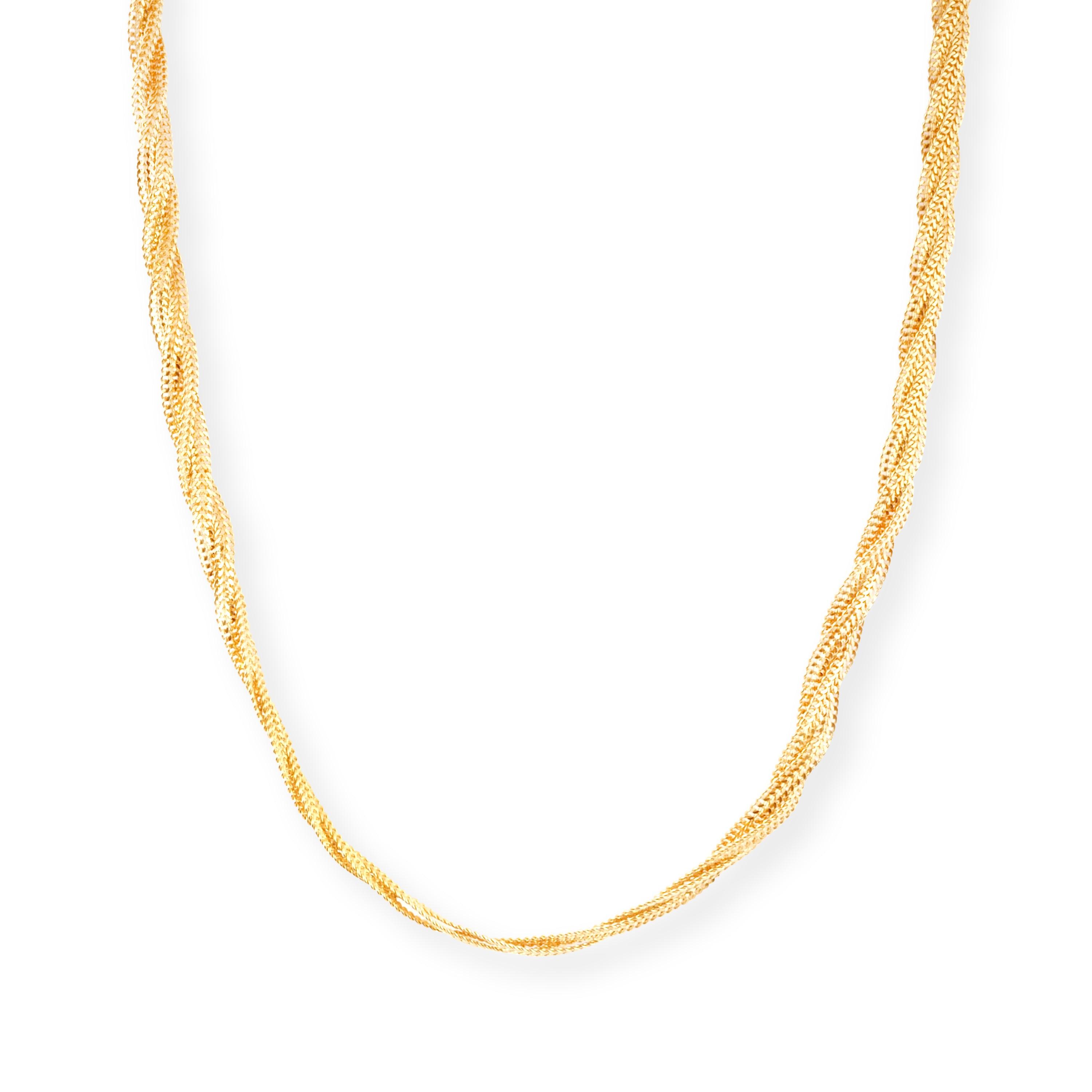 22ct Gold Fancy Ribbon Chain with Lobster Clasp C-5288 - Minar Jewellers