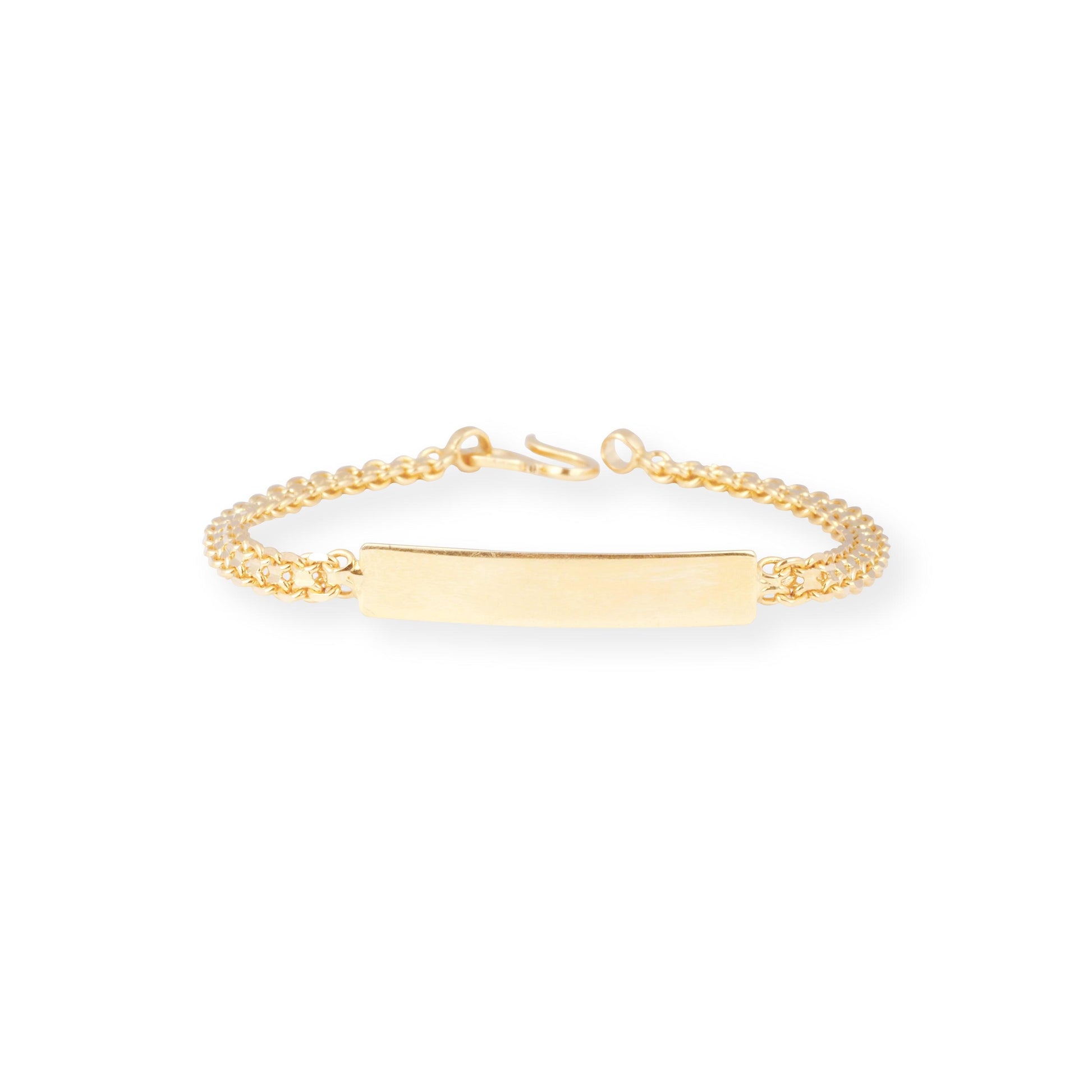 22ct Gold Child Bracelet with Engravable Plate & '' S '' Clasp CBR-8470 - Minar Jewellers