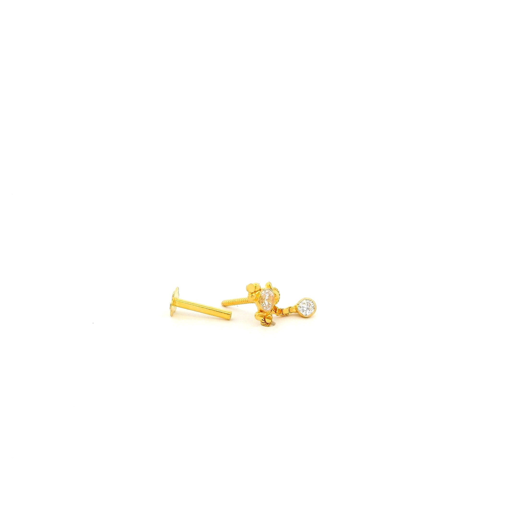Elegant 18ct Gold Cubic Zirconia Drop Nose Stud – Design Selection