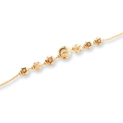 22ct Yellow Gold Bracelet in Diamond Cutting Beads Design with ''S'' Clasp LBR-8506 - Minar Jewellers