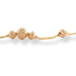 22ct Yellow Gold Bracelet in Diamond Cutting Beads Design with ''S'' Clasp LBR-8508 - Minar Jewellers