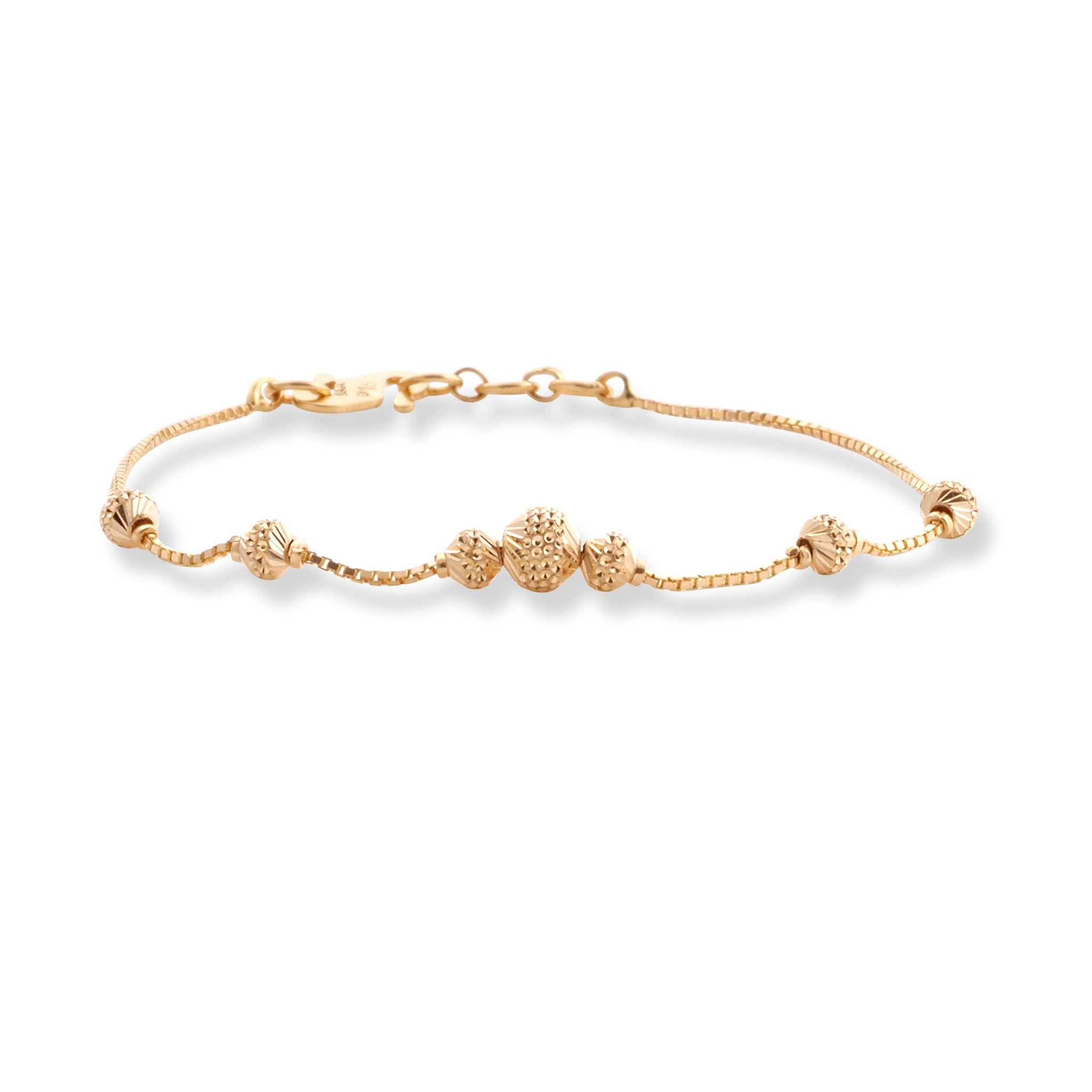 22ct Yellow Gold Bracelet in Diamond Cutting Beads Design with ''S'' Clasp LBR-8508