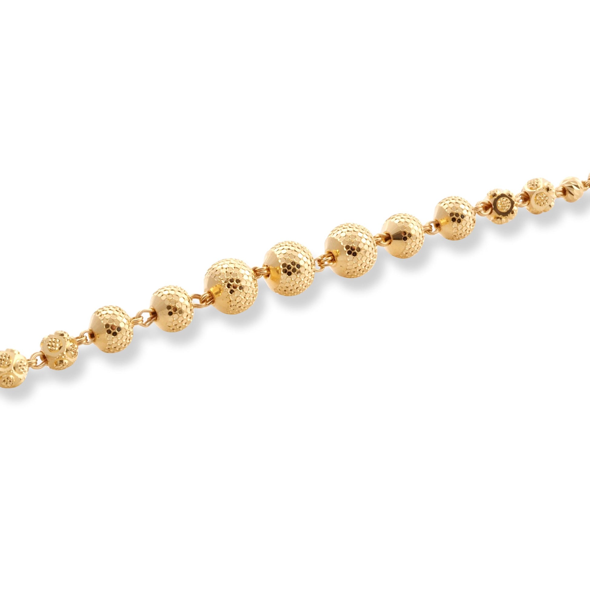 22ct Gold Bracelet with Diamond Cut Beads and Lobster Claw LBR-8510 - Minar Jewellers