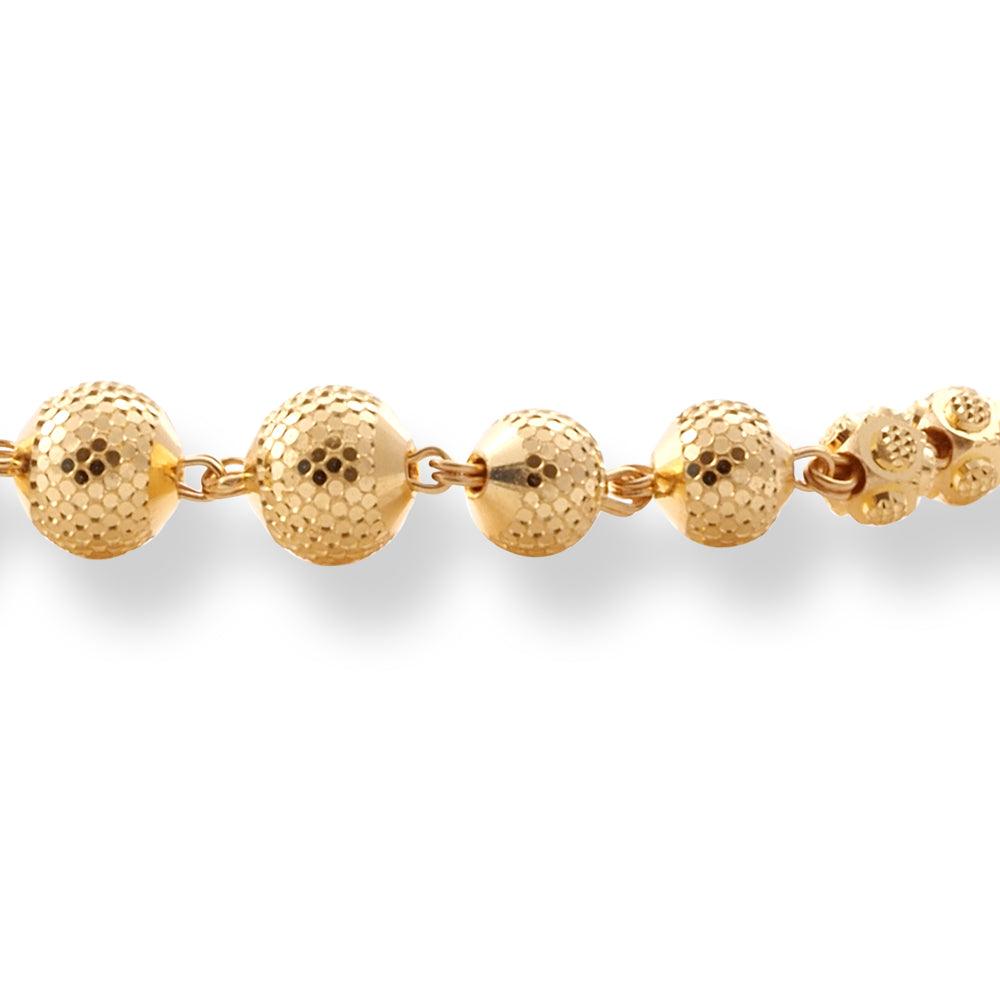 22ct Gold Bracelet with Diamond Cut Beads and Lobster Claw LBR-8510 - Minar Jewellers