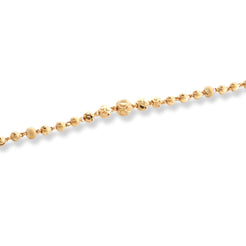 22ct Gold Bracelet with Diamond Cut Beads and Hook Clasp LBR-8514 - Minar Jewellers