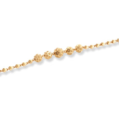 22ct Gold Bracelet with Diamond Cut Beads and Hook Clasp LBR-8515 - Minar Jewellers
