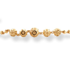 22ct Gold Bracelet with Diamond Cut Beads and Hook Clasp LBR-8515 - Minar Jewellers