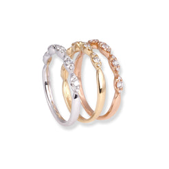 18ct Yellow White & Rose Gold Set of Three Diamond Rings LR-7021WR - Minar Jewellers