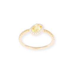 18ct Yellow Gold Ring With Diamond and Yellow Sapphire LR-7037 - Minar Jewellers