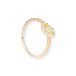 18ct Yellow Gold Ring With Diamond and Yellow Sapphire LR-7037 - Minar Jewellers