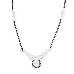 Luxury 18ct White Gold Diamond Mangalsutra Necklace – Designer Bridal Jewellery