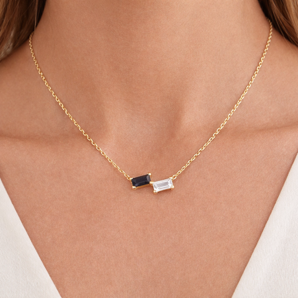 Luxury 18ct Yellow Gold Diamond & Blue Sapphire Necklace and Earring Set