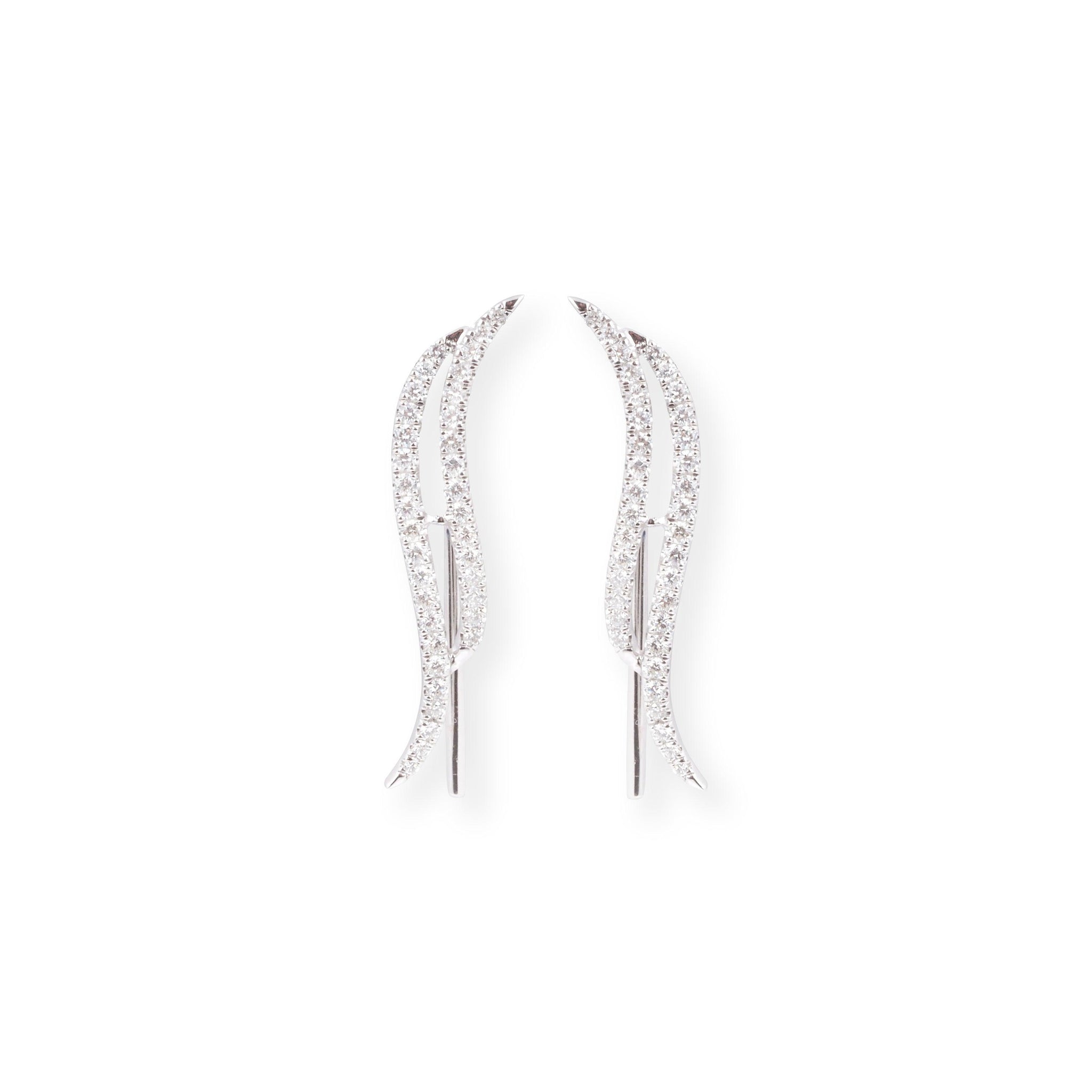 18ct White Gold Thread Earrings MCS6292