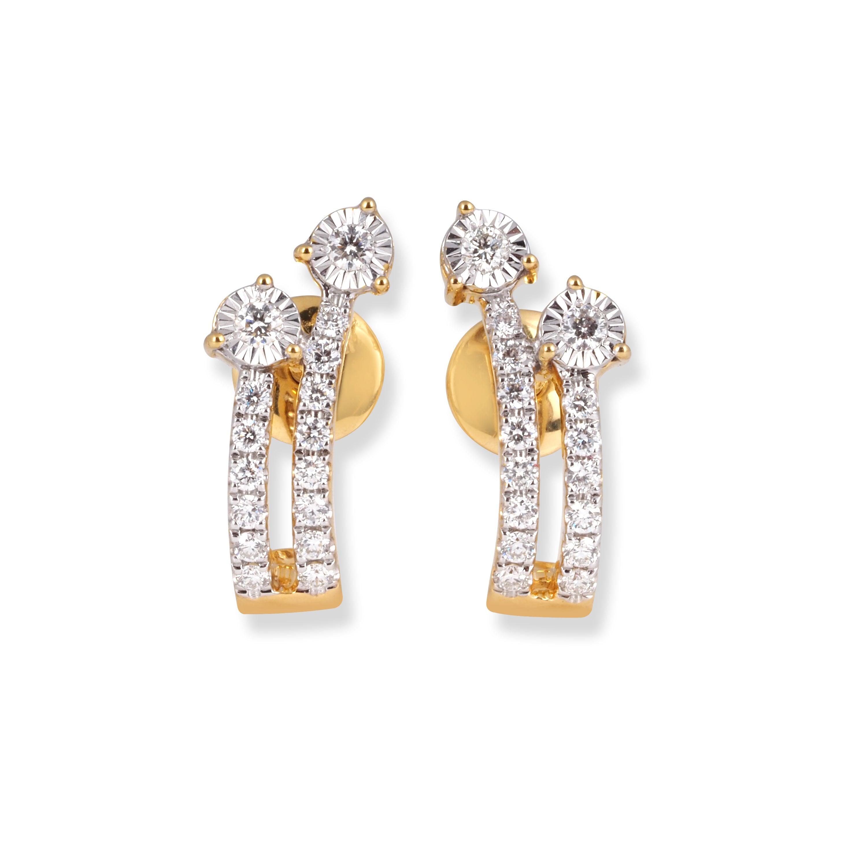 18ct Gold Diamond Earings-MCS6935/81 - Minar Jewellers