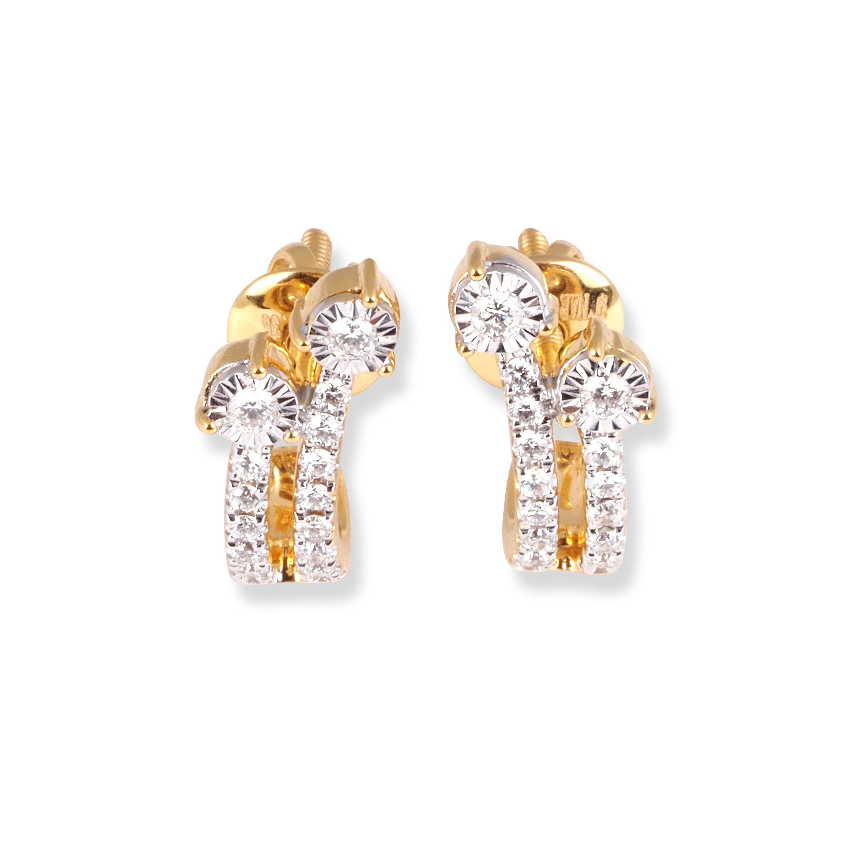 18ct Gold Diamond Earings-MCS6935/81 - Minar Jewellers