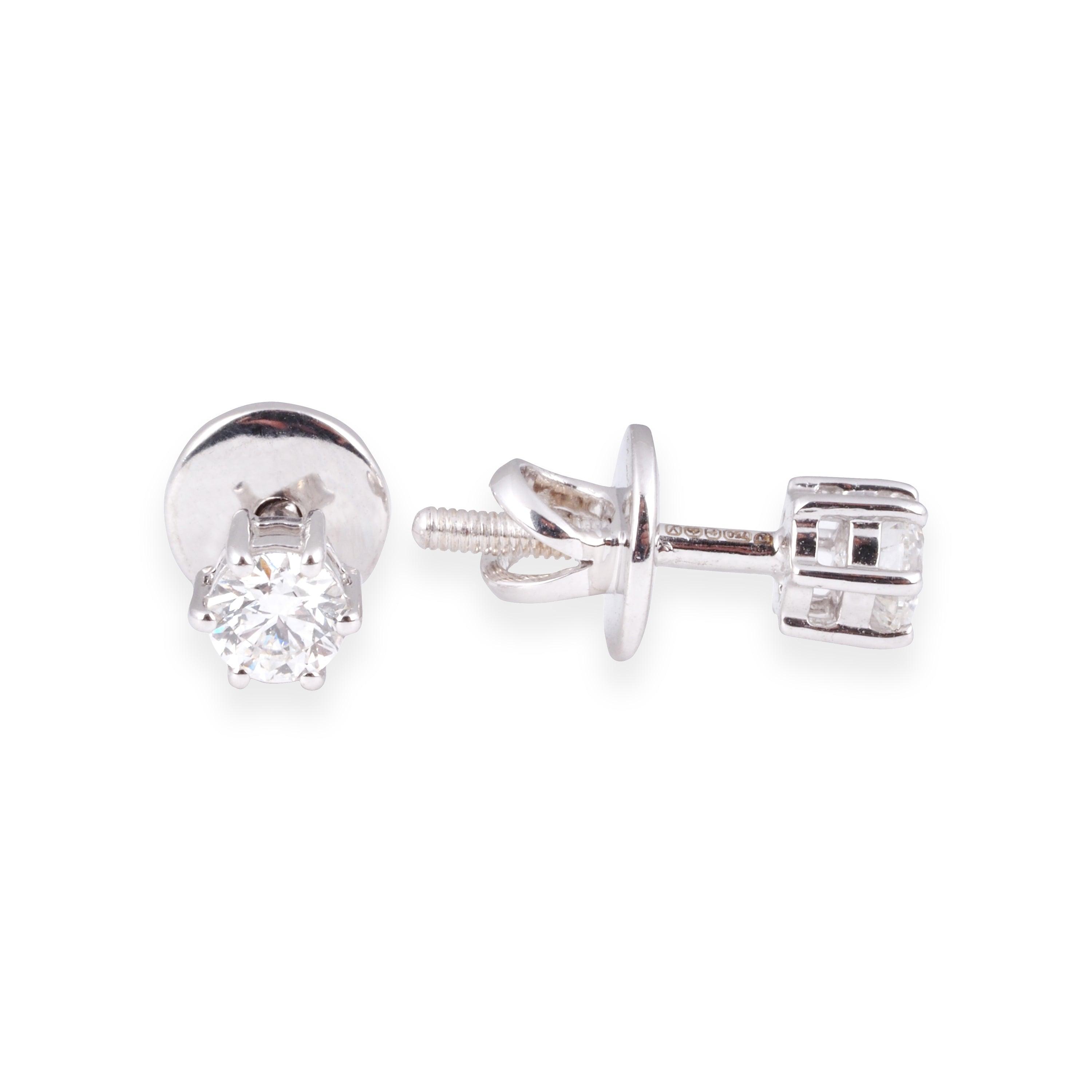 18ct White Gold Six Claw Diamond Stud Earrings 0.41ct MCS6944 - Minar Jewellers