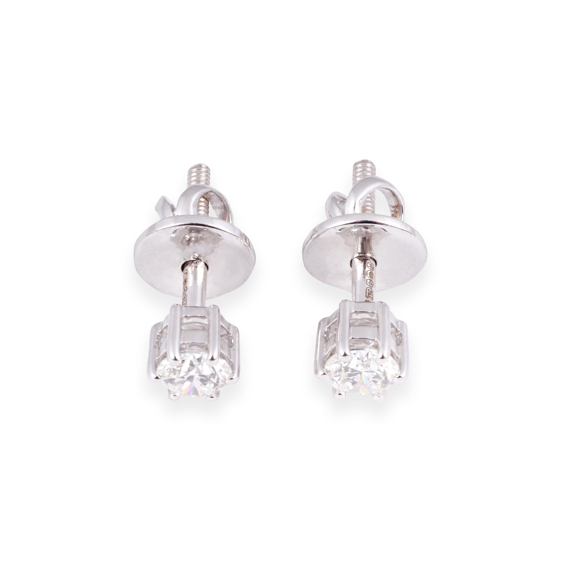18ct White Gold Six Claw Diamond Stud Earrings 0.41ct MCS6944 - Minar Jewellers