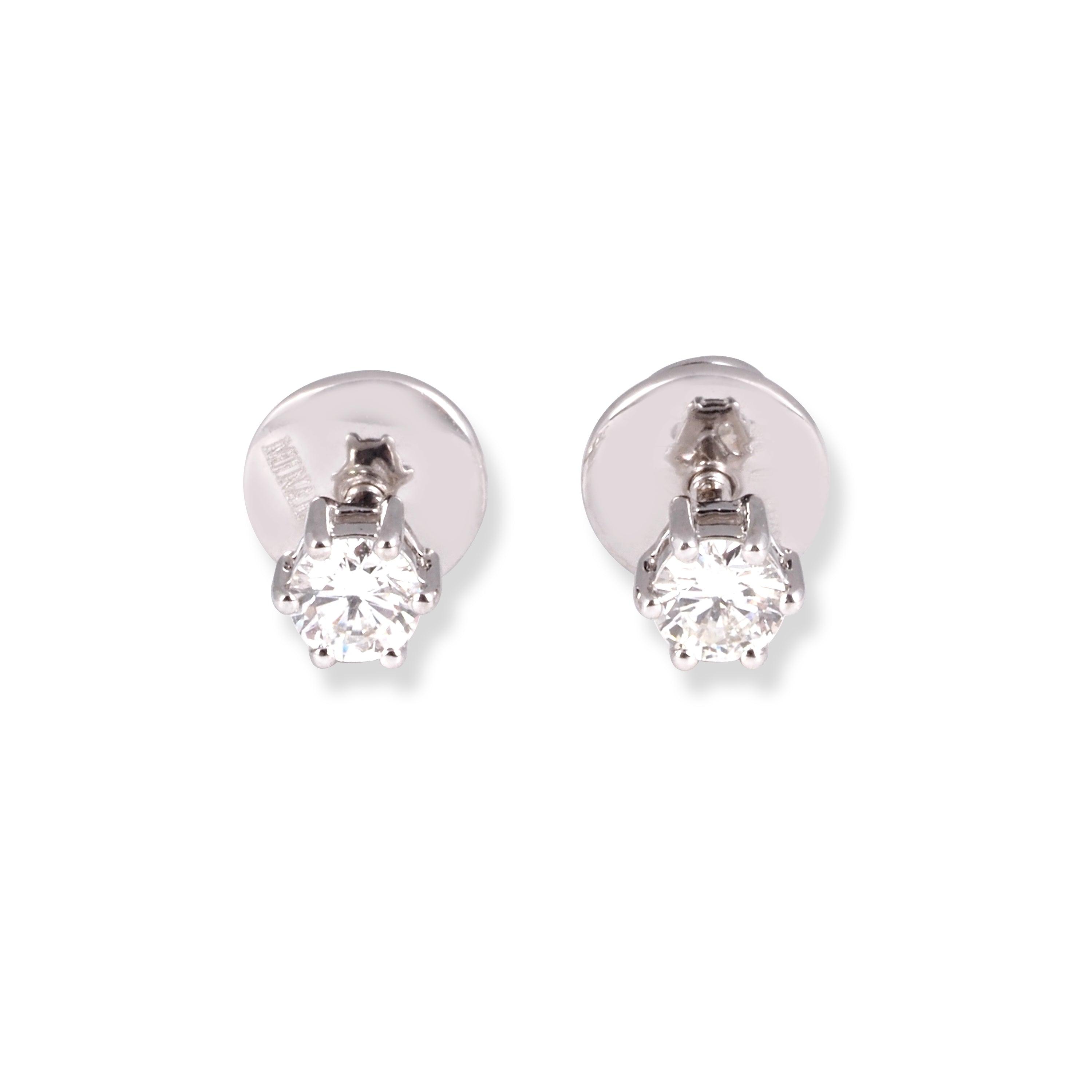 18ct White Gold Diamond Stud Earrings 0.27ct MCS6947 - Minar Jewellers
