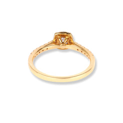 18ct Yellow Gold Diamond Halo Design Engagement Ring LR-1363 - Minar Jewellers