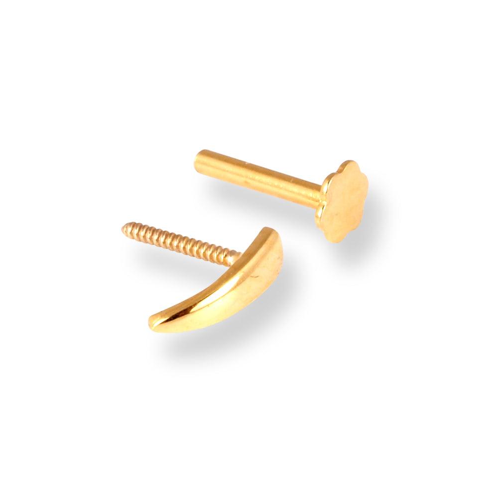 18ct Yellow Gold Faux Nose Ring Screw Back Nose Stud (6mm - 10mm) NIP-5-610