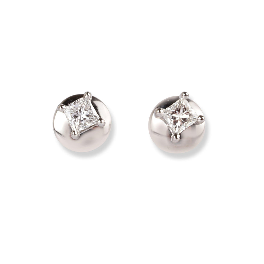 Platinum Diamond Stud Earrings E-7943