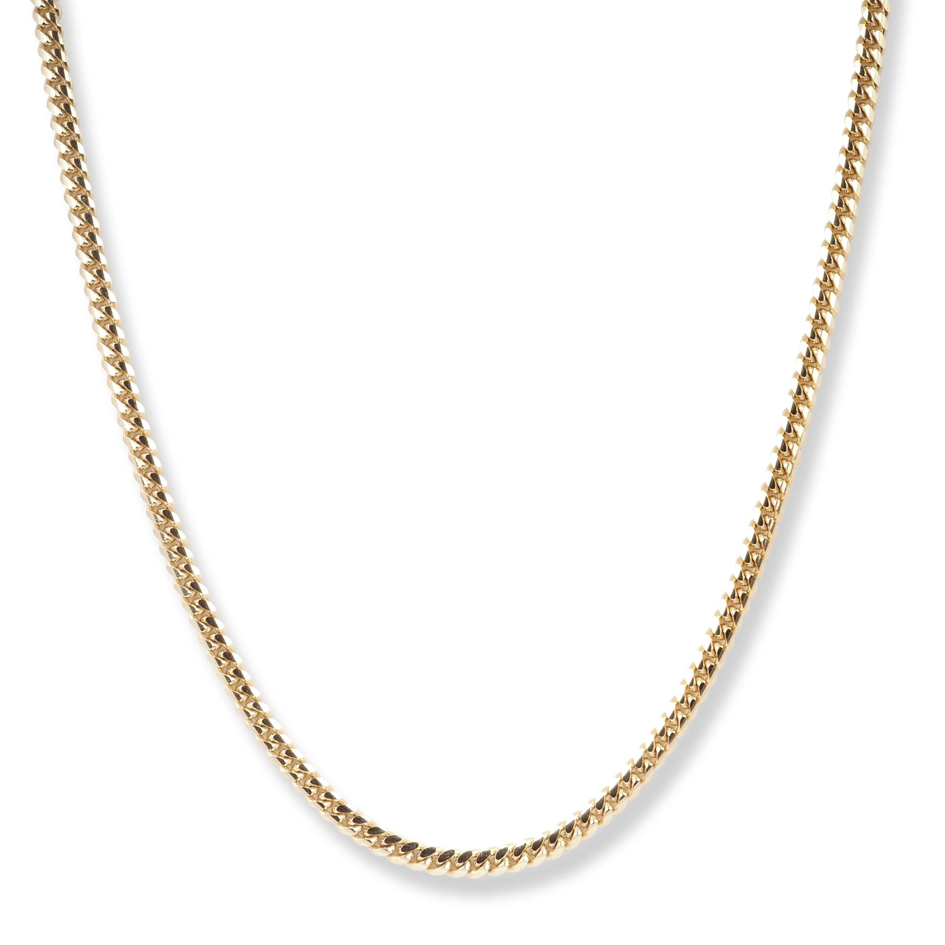 18ct Yellow Gold Curb Link Chain with Lobster Clasp C-3801 - Minar Jewellers
