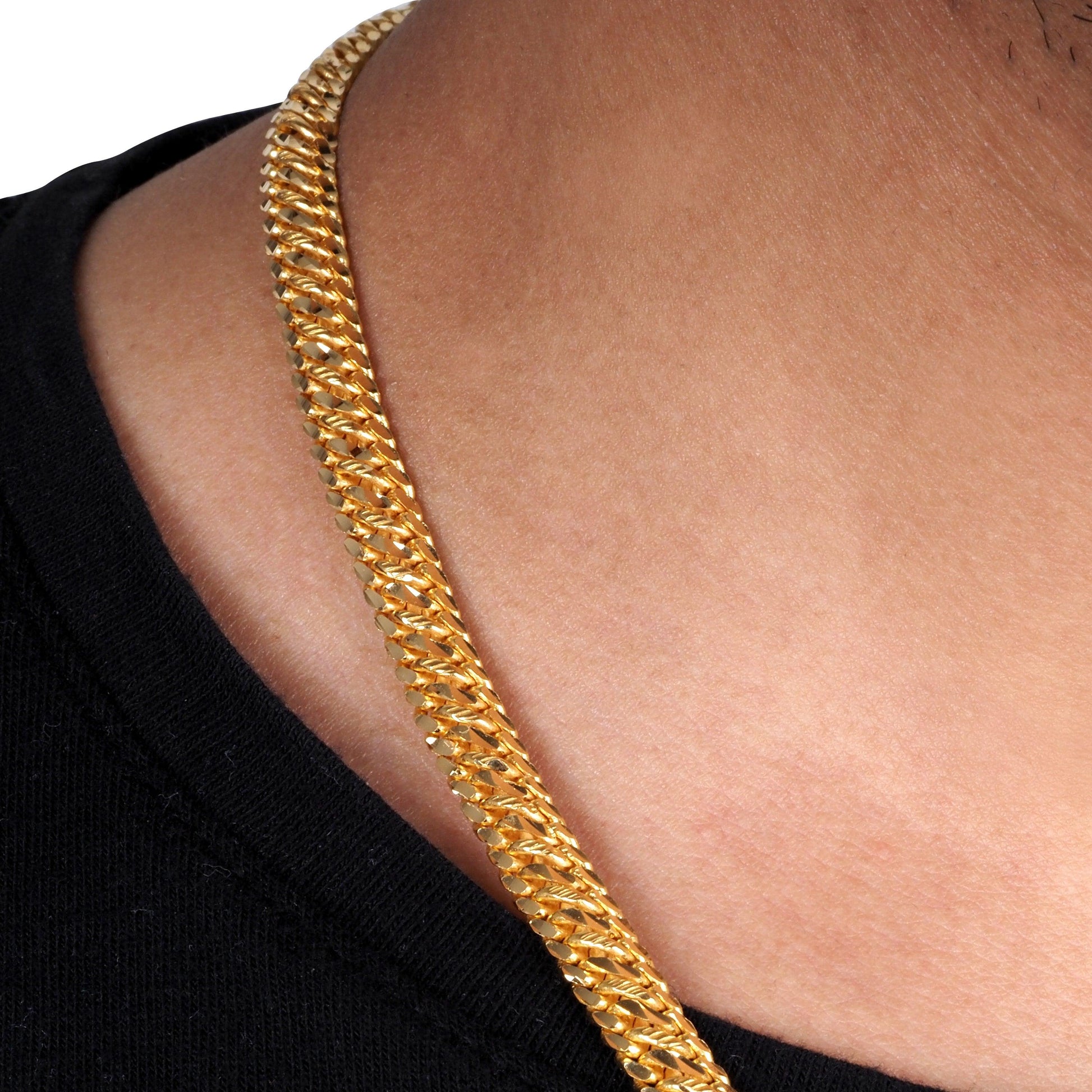 22ct Yellow Gold Intertwine Gents Chain with S Clasp C-3817