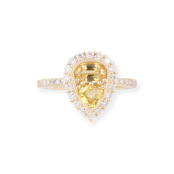 18ct Yellow Gold Ring With Yellow Sapphire LR-7042 - Minar Jewellers