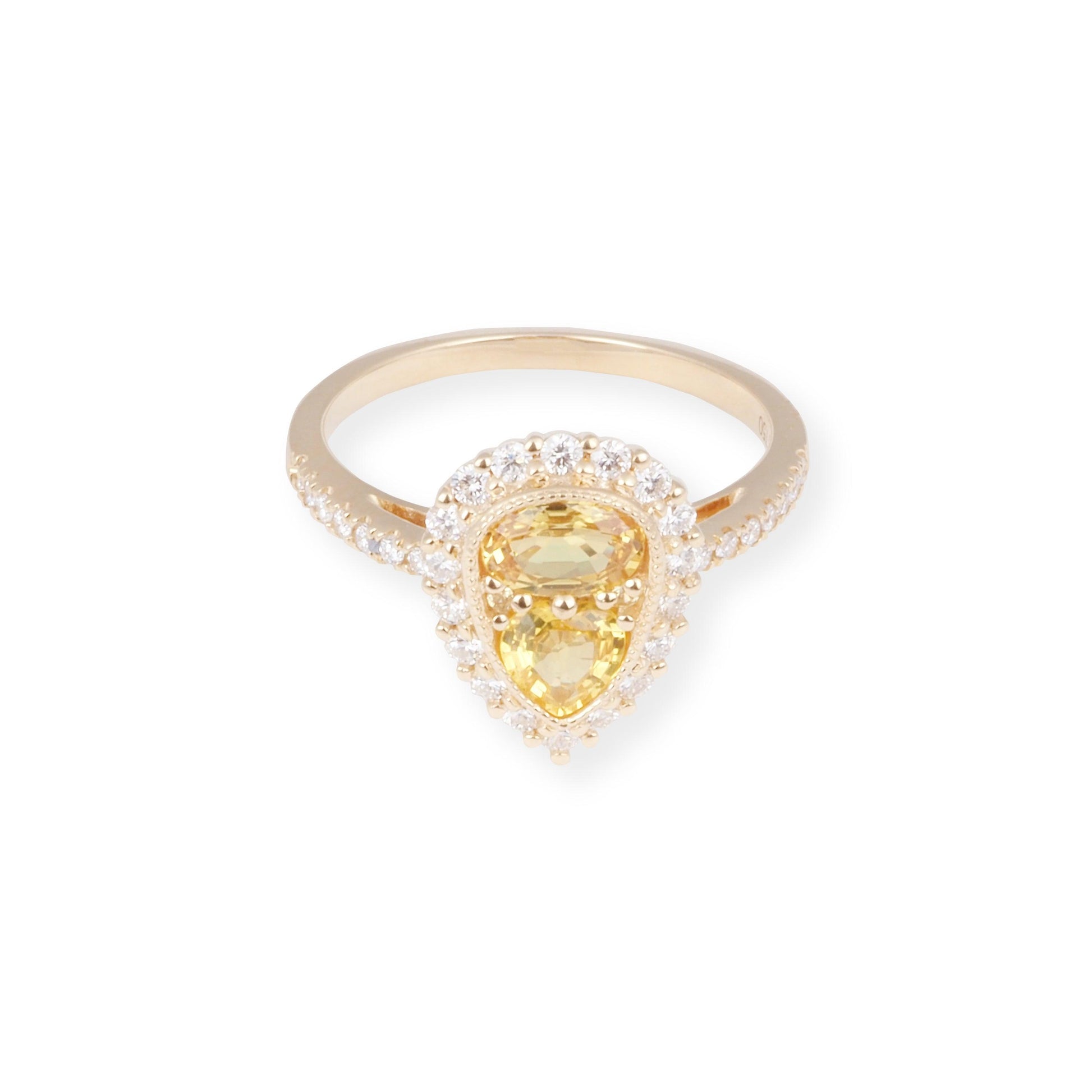 18ct Yellow Gold Ring With Yellow Sapphire LR-7042 - Minar Jewellers