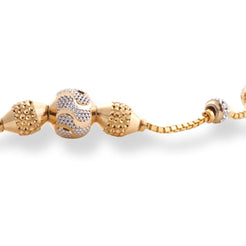 22ct Yellow Gold Bracelet in Diamond Cutting Beads Design with ''S'' Clasp LBR-8502 - Minar Jewellers