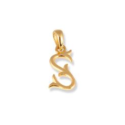 'S' 22ct Gold Initial Pendant P-7036-S - Minar Jewellers
