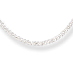 Sterling Silver Diamond cut Curb Link Chain with Ring Clasp SN107B - Minar Jewellers