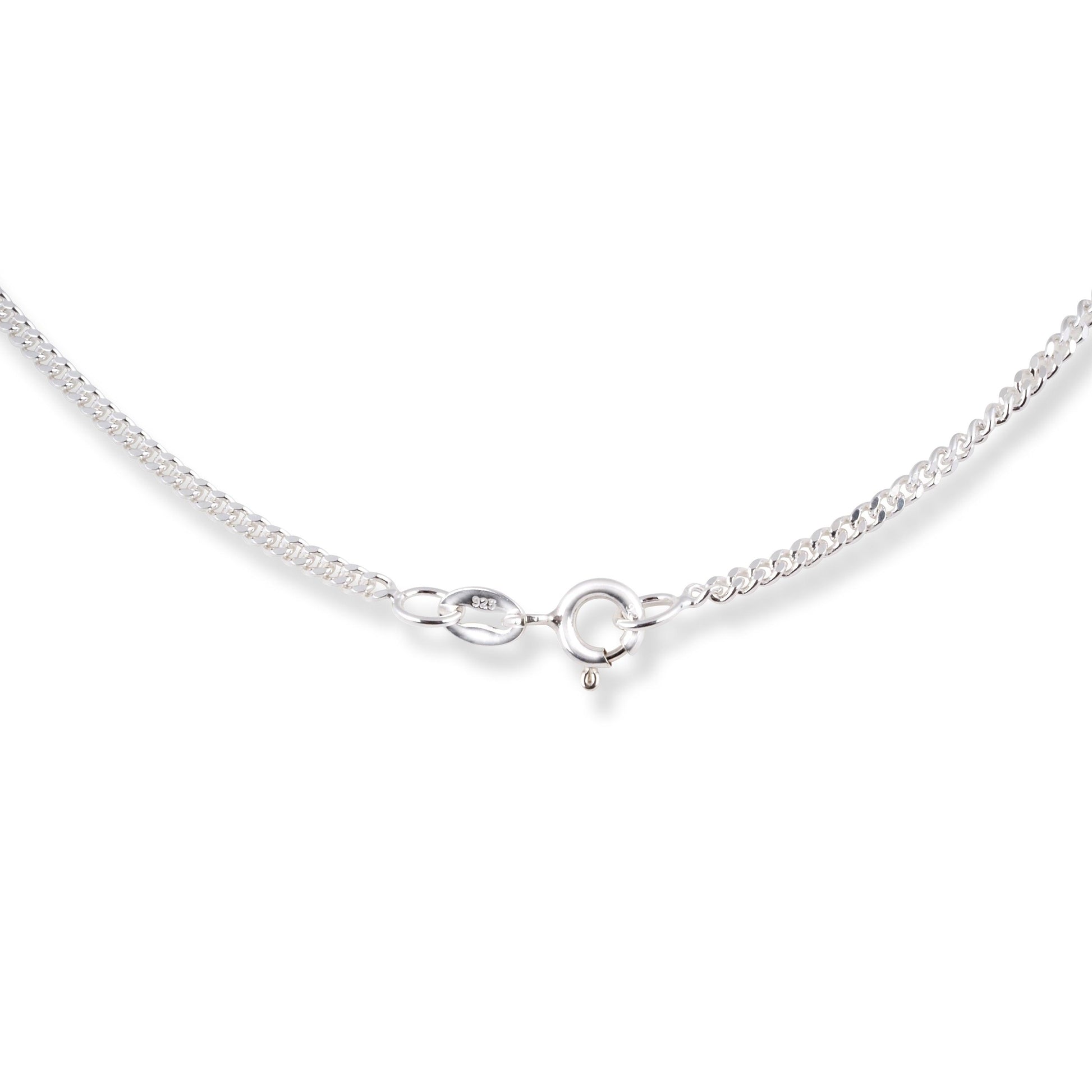 Sterling Silver Diamond cut Curb Link Chain with Ring Clasp SN107B - Minar Jewellers
