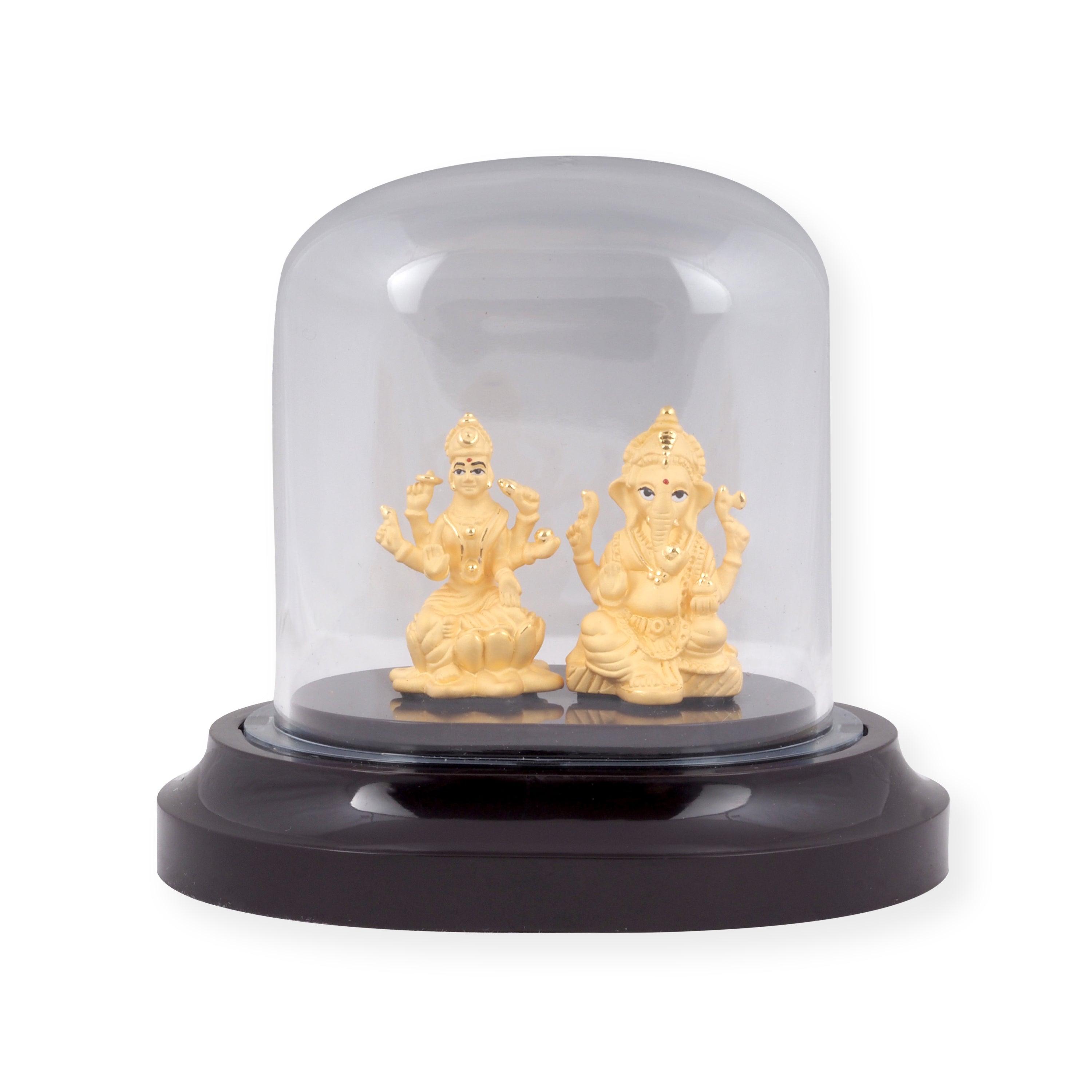 Fine 24ct Gold Ganesh and Lakshmi Gold God Idol I-1022 - Minar Jewellers
