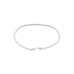18ct White Gold Tennis Bracelet with Cubic Zirconia & Box Clasp LBR-8524 - Minar Jewellers