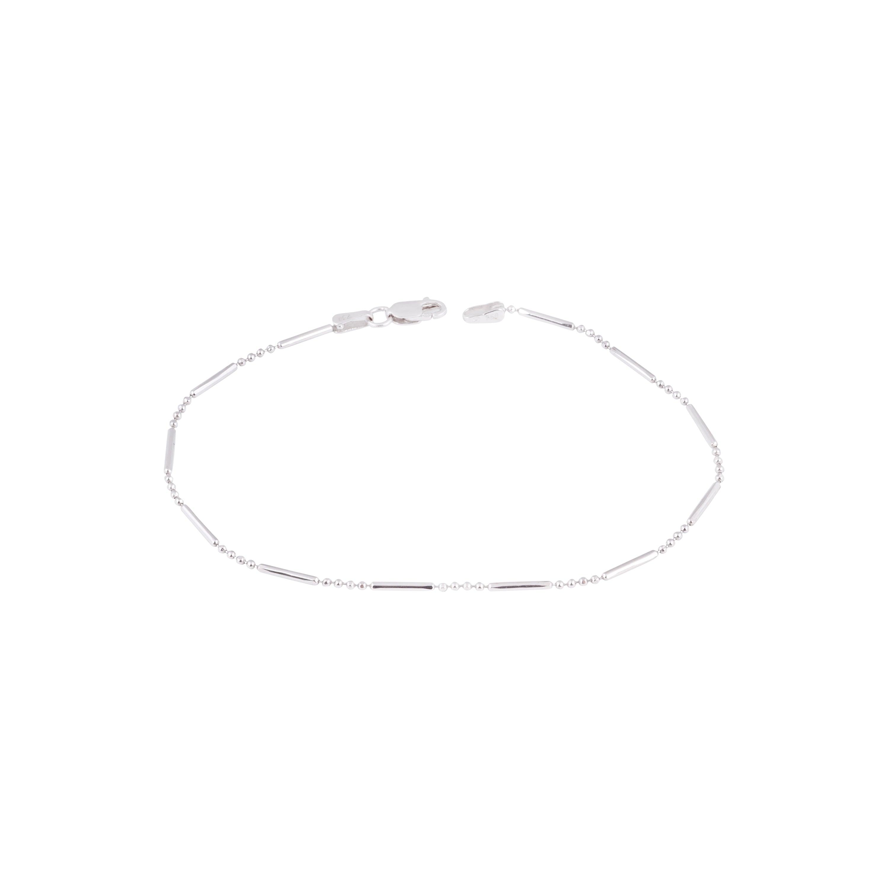 18ct White Gold Minimal Bracelet with Lobster Clasp LBR-8522 - Minar Jewellers