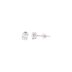 18ct White Gold Four Claw Cubic Zirconia Stud Earrings E-7659 - Minar Jewellers