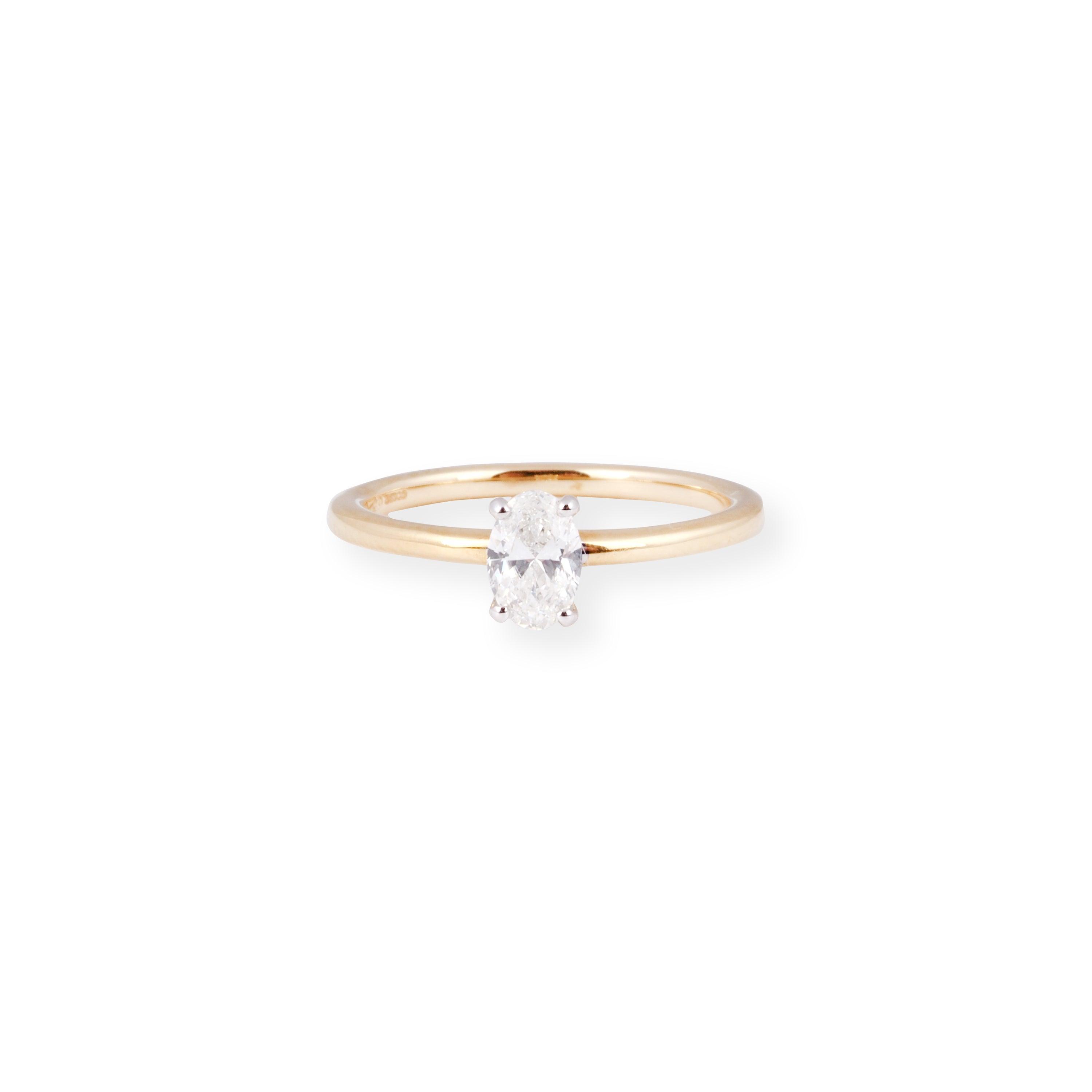 18ct Yellow Gold Solitaire Diamond Ring LR-1361