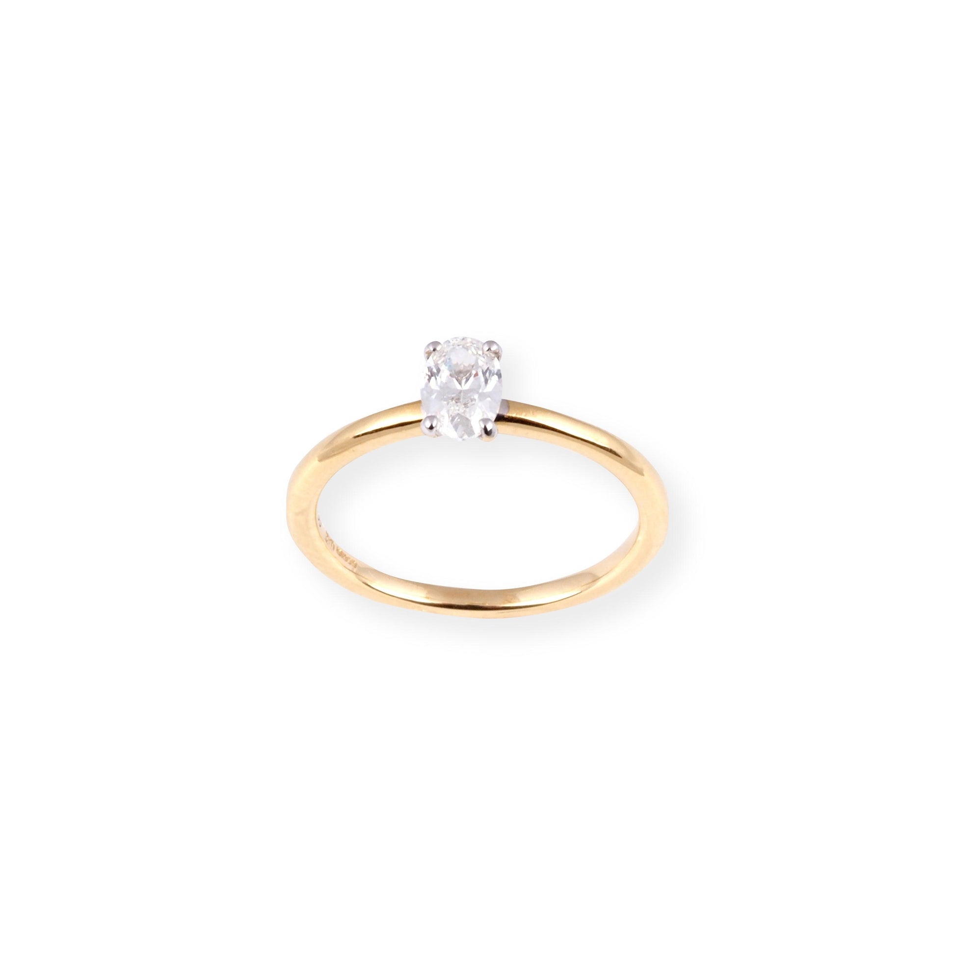 18ct Yellow Gold Solitaire Diamond Ring LR-1361 - Minar Jewellers