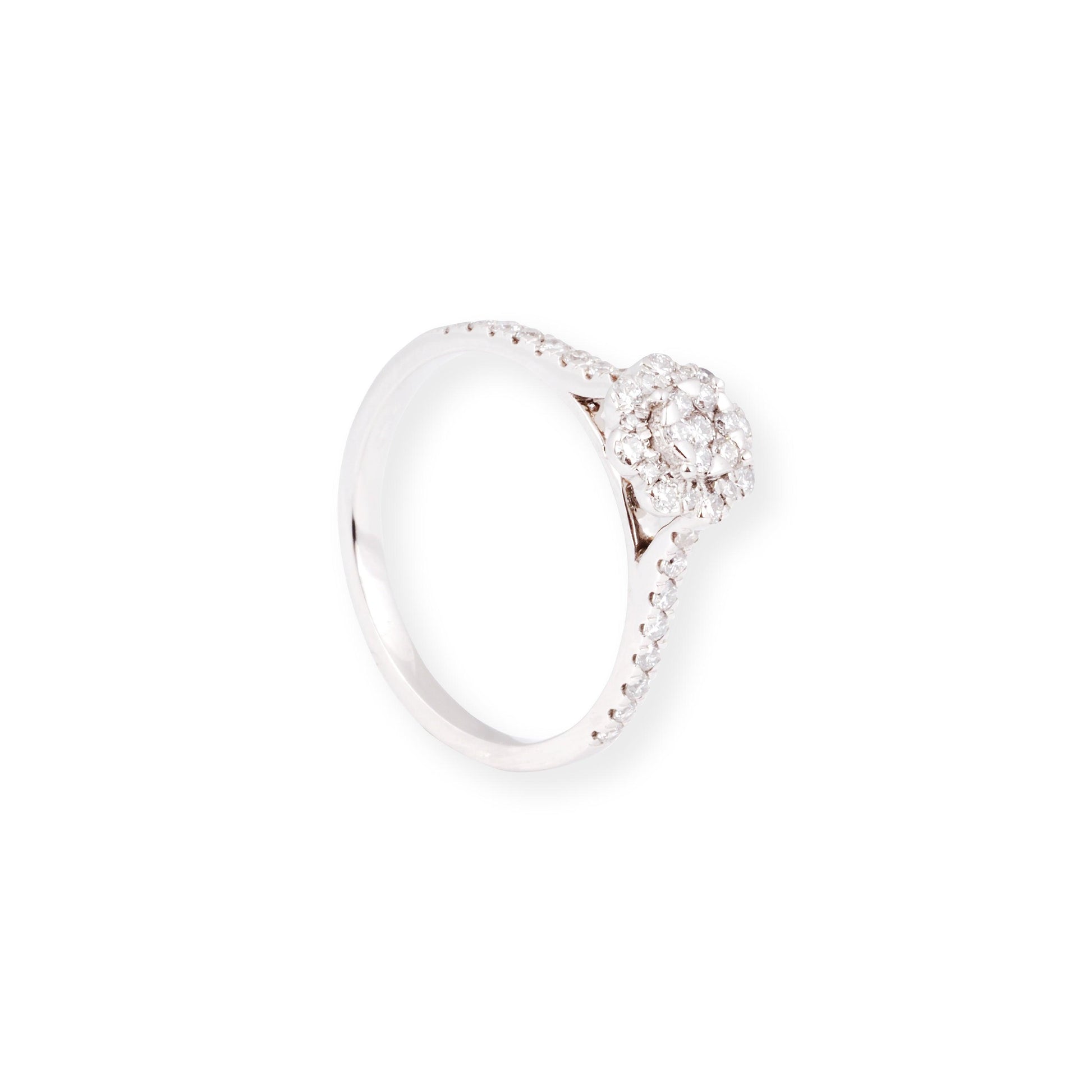 Platinum Engagement Diamond Ring with Cluster Design LR-7072 - Minar Jewellers