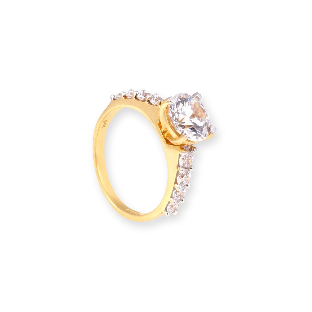 22ct Gold Swarovski Zirconia Engagement Ring LR13313 - Minar Jewellers