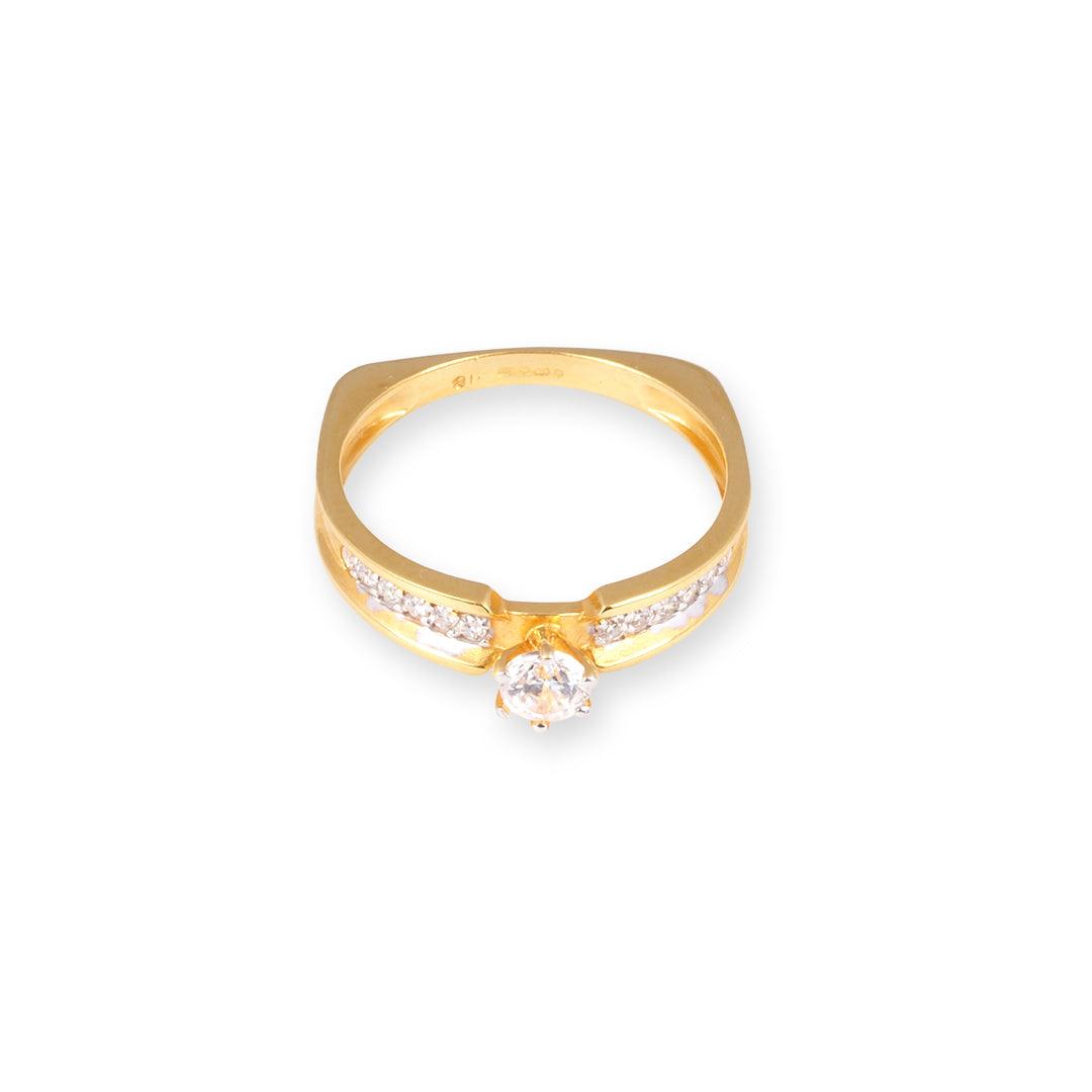 22ct Gold Engagement Ring with Swarovski Zirconias (3.92g) LR19371 - Minar Jewellers