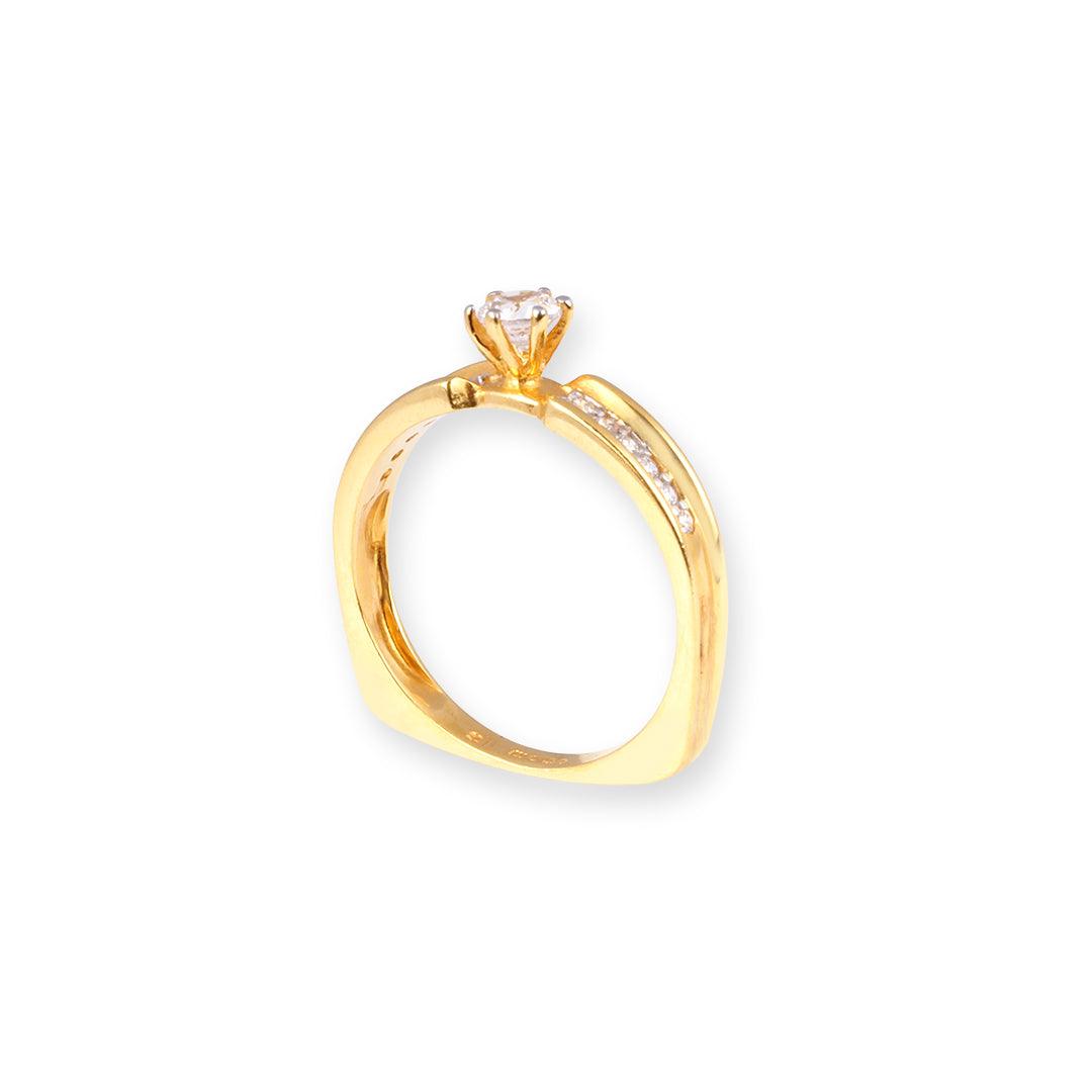 22ct Gold Engagement Ring with Swarovski Zirconias (3.92g) LR19371 - Minar Jewellers