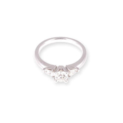 Platinum Diamond Trilogy Engagement Ring LR-5927 - Minar Jewellers
