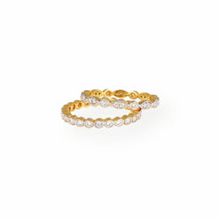 22ct Gold Set of 2 Stacking Eternity Rings with Swarovski Zirconia Stones LR-7101 - Minar Jewellers