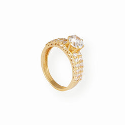 22ct Gold Ring with Cubic Zirconia LR-7107 - Minar Jewellers