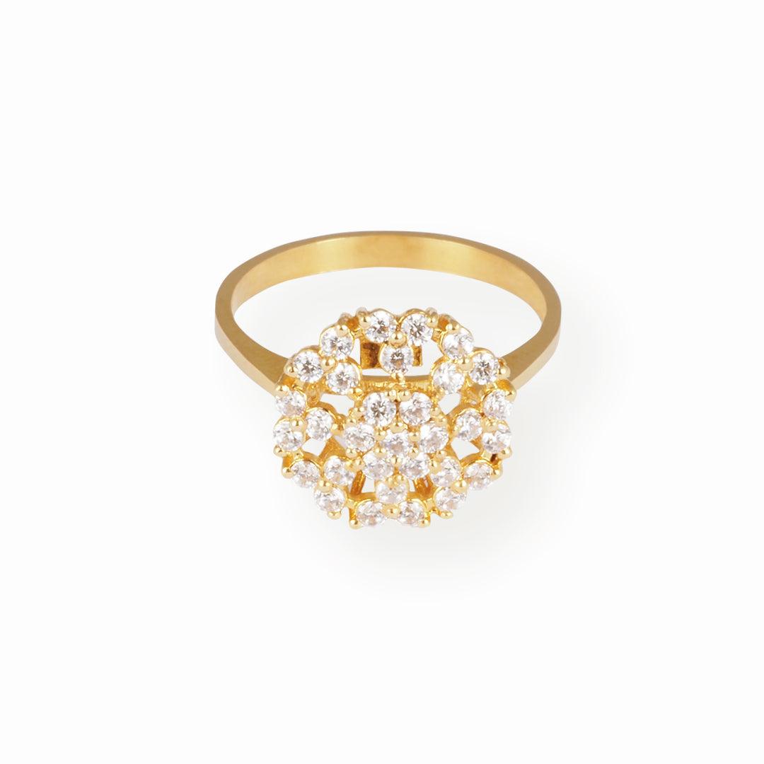 22ct Gold Ring with Cubic Zirconia LR-7109 - Minar Jewellers