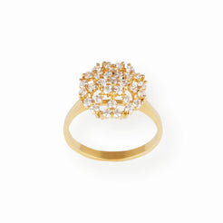 22ct Gold Ring with Cubic Zirconia LR-7109 - Minar Jewellers