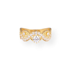 22ct Gold Dress Ring with Swarovski Zirconia Stones LR-7110 - Minar Jewellers