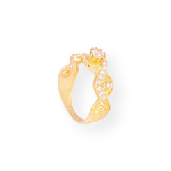22ct Gold Dress Ring with Swarovski Zirconia Stones LR-7110 - Minar Jewellers